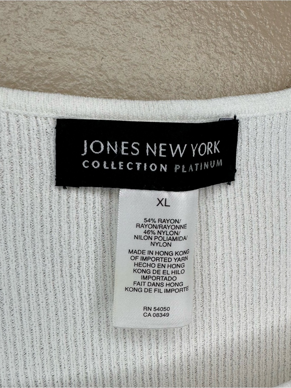 Jones New York White Square Neck Sleeveless Tank - Picture 2 of 3